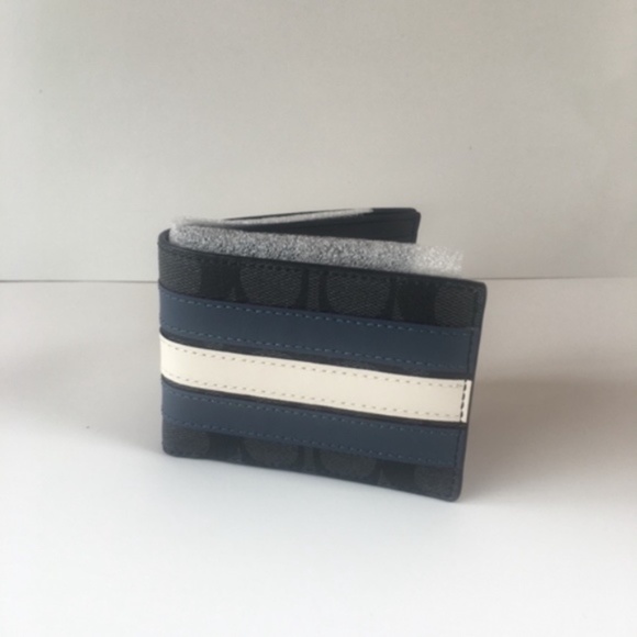 Coach Men's Varsity Stripe Slim Billfold Wallet - Picture 8 of 8